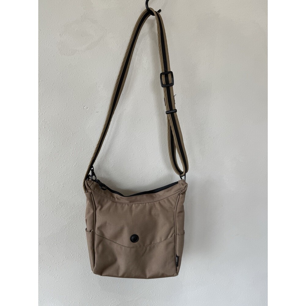 Pacsafe Anti Theft Travel Handbag Shoulder Bag Cut Resistant Beige Tan Purse